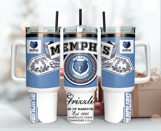 Memphis Grizzlies Tumbler Wrap 40oz, Nba Tumbler Wrap 40oz