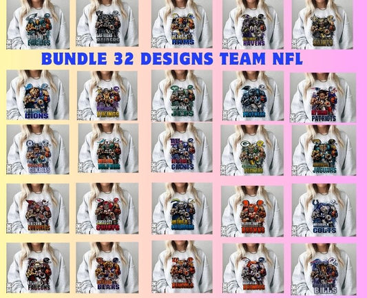 Bundle 32 Design  T-Shirt NFL Png, NFL T-Shirt Design 33