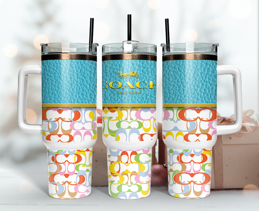 Coach Tumbler Wrap 40oz, Logo Fashion Tumbler Wrap 40oz, Tumbler 40oz Png 53