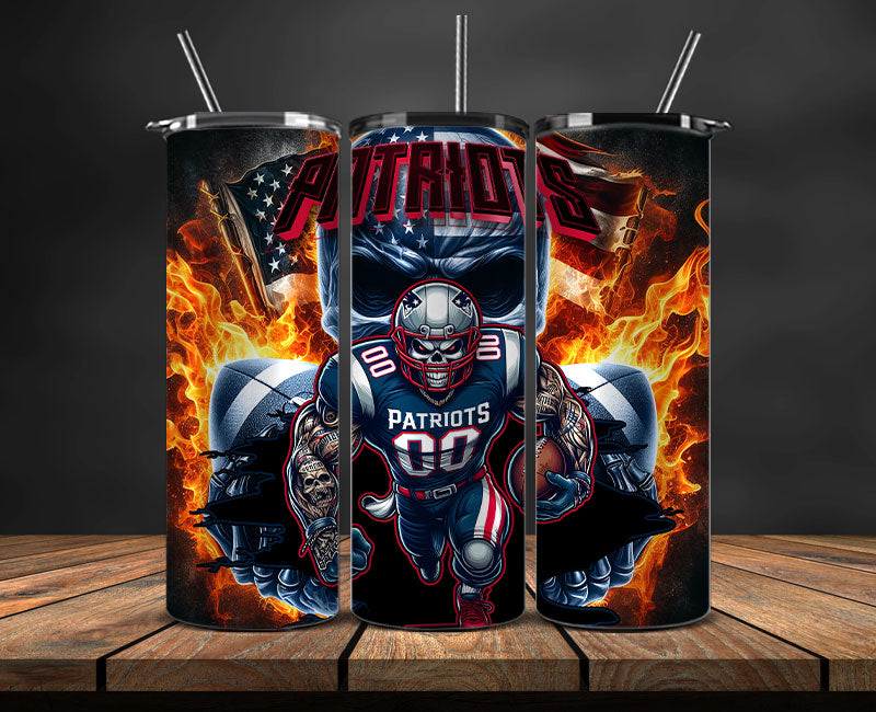 New England Patriots Fire Tumbler Wraps,NFL Tumbler Wrap By AI, AI Tumbler Design 54