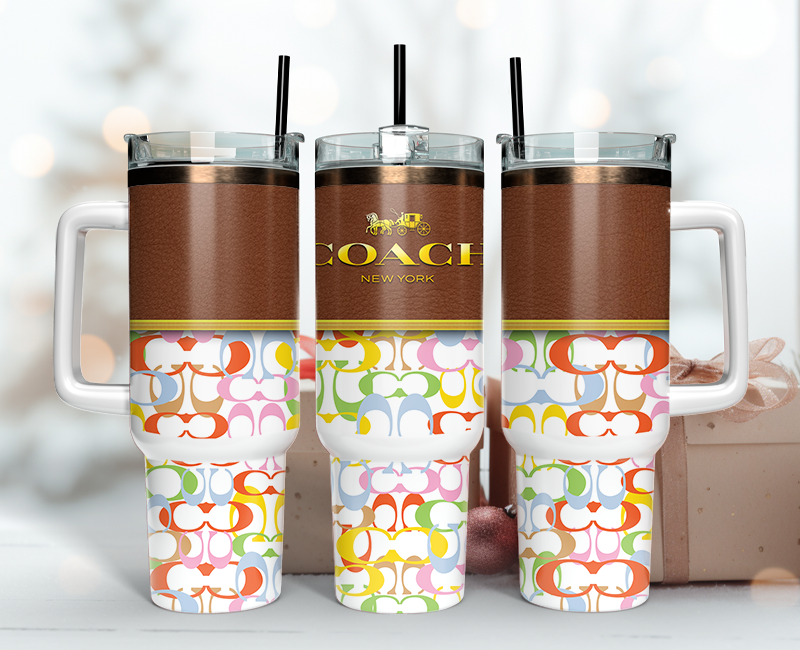 Coach Tumbler Wrap 40oz, Logo Fashion Tumbler Wrap 40oz, Tumbler 40oz Png 54