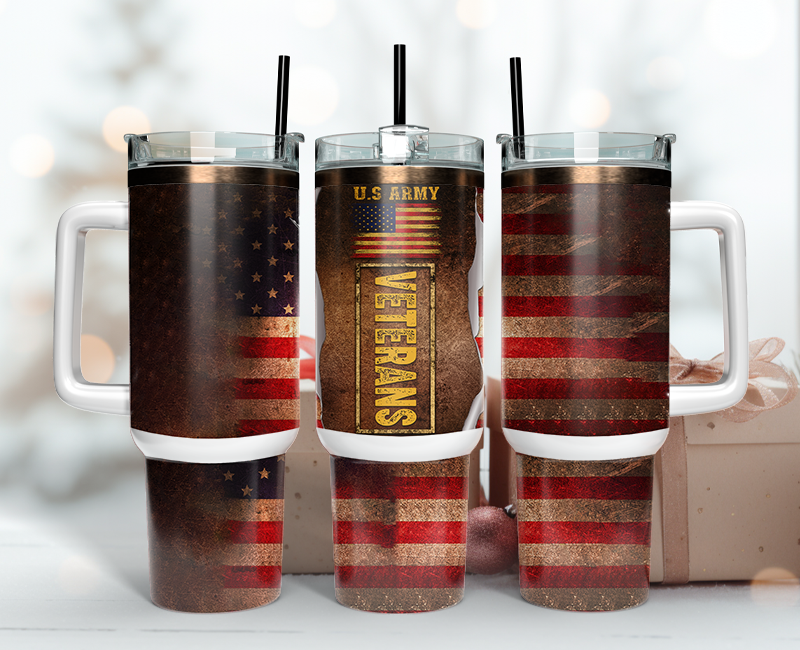 Veteran Tumbler Wrap 40oz , 40oz Tumbler Sublimation Png , Tumbler Wrap 05