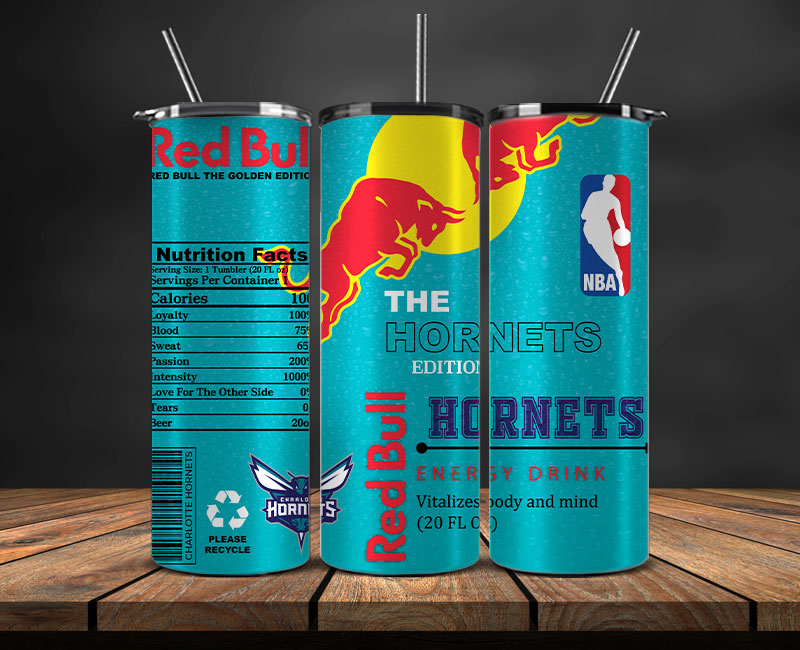 Charlotte Hornets Tumbler Wraps, NBA Red Bull Tumbler Wrap 60