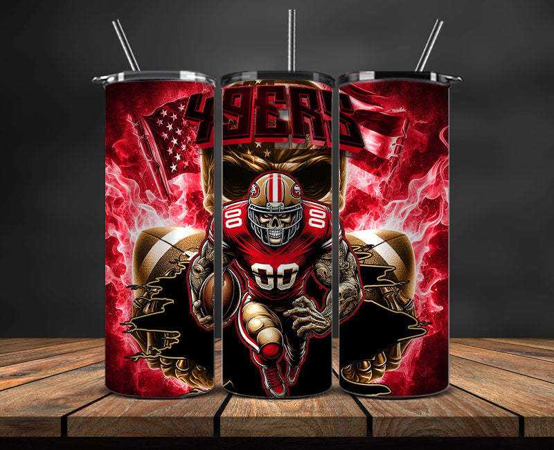 San Francisco 49ers Fire Tumbler Wraps,NFL Tumbler Wrap By AI, AI Tumbler Design 60