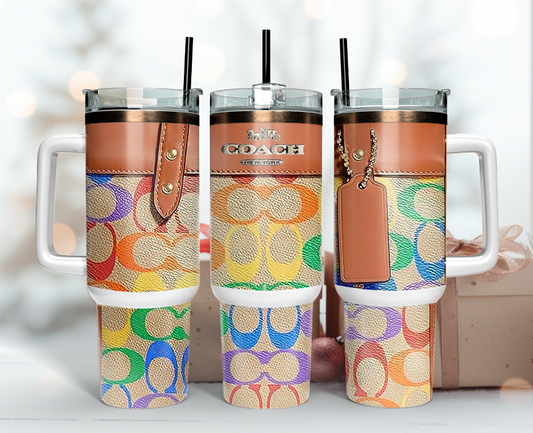 Coach Tumbler Wrap 40oz, Logo Fashion Tumbler Wrap 40oz, Tumbler 40oz Png 61