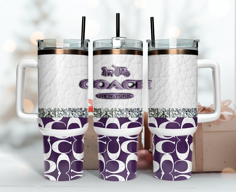 Coach Tumbler Wrap 40oz, Logo Fashion Tumbler Wrap 40oz, Tumbler 40oz Png 64