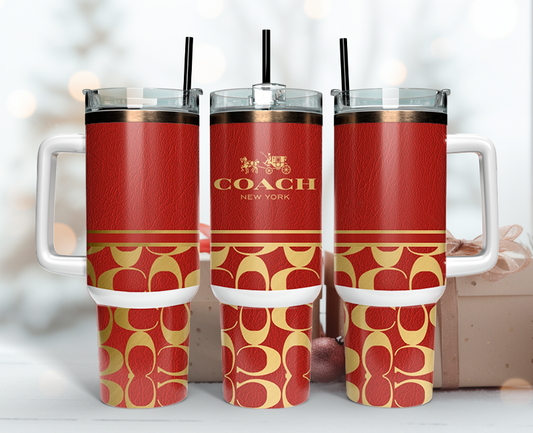 Coach Tumbler Wrap 40oz, Logo Fashion Tumbler Wrap 40oz, Tumbler 40oz Png 65