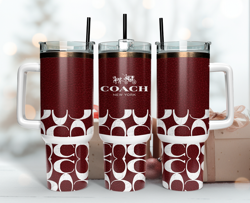 Coach Tumbler Wrap 40oz, Logo Fashion Tumbler Wrap 40oz, Tumbler 40oz Png 66