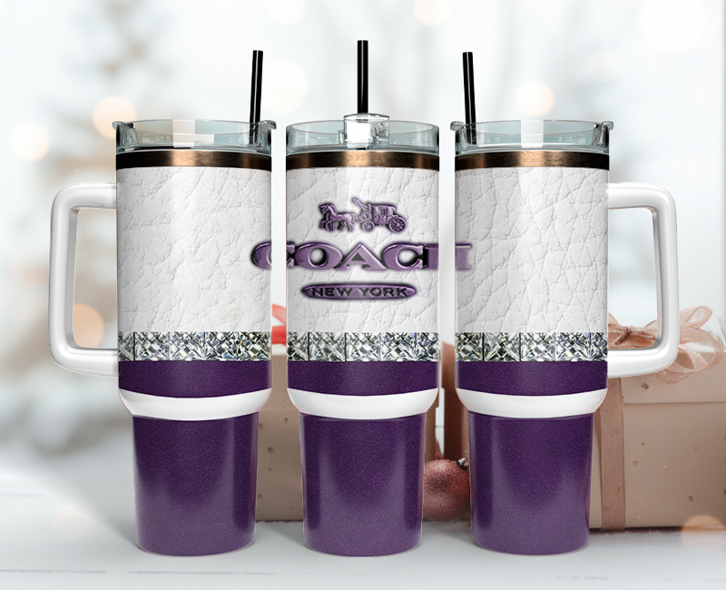 Coach Tumbler Wrap 40oz, Logo Fashion Tumbler Wrap 40oz, Tumbler 40oz Png 68