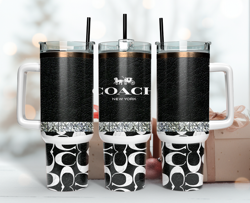 Coach Tumbler Wrap 40oz, Logo Fashion Tumbler Wrap 40oz, Tumbler 40oz Png 69