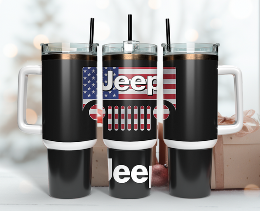 Jeep Tumbler Wrap 40oz, Logo Car Tumbler Wrap 40oz