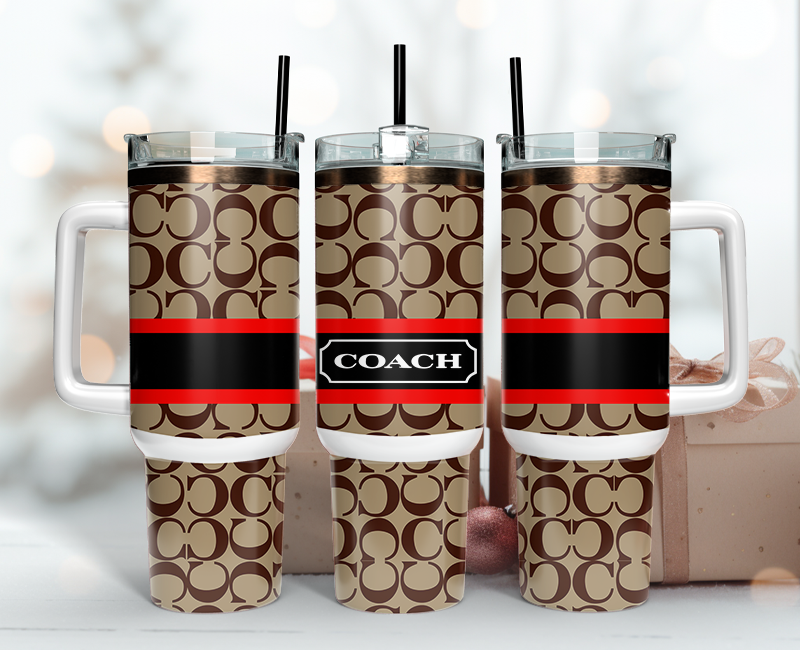 Coach Tumbler Wrap 40oz, Logo Fashion Tumbler Wrap 40oz, Tumbler 40oz Png 71