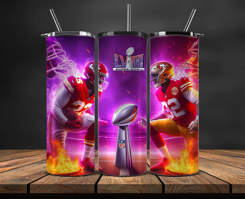 Kansas City Chiefs Vs San Francisco 49ers Super Bowl Tumbler Png, Super Bowl 2024 Tumbler Wrap 78