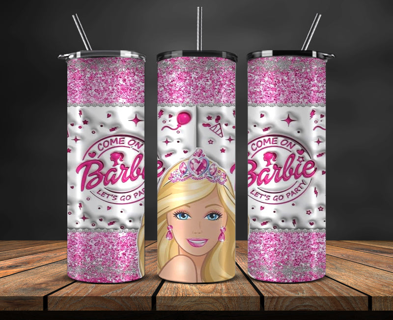 Barbie Tumbler Wrap, Barbie Doll PNG, Barbie 3D Skinny 20oz 07 – Tumblerpng