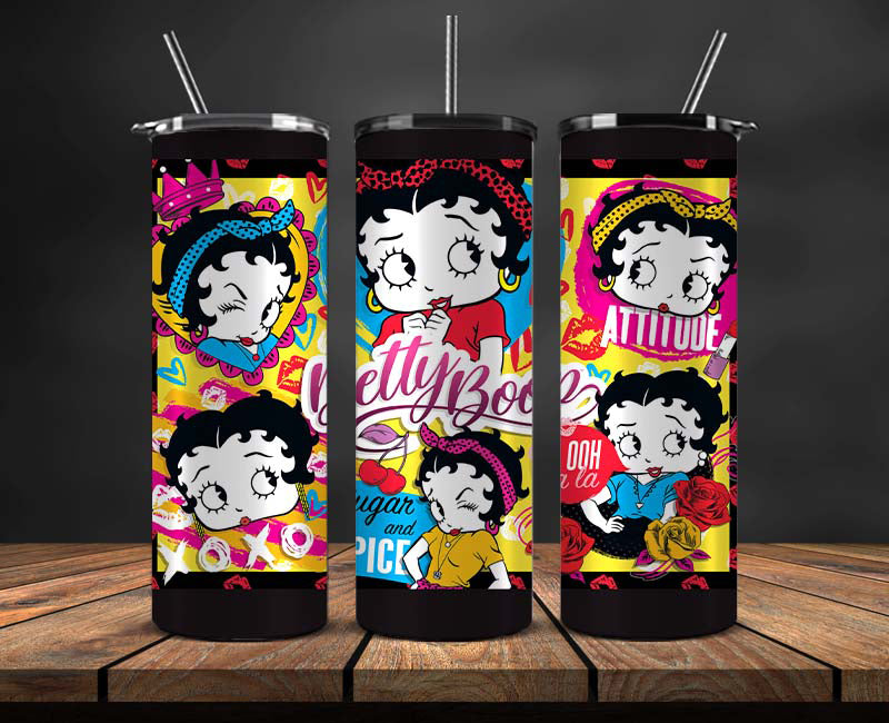 Betty Boop Skinny Tumbler Wrap, Betty Boop Tumbler Wrap ,Betty Boop Design 07