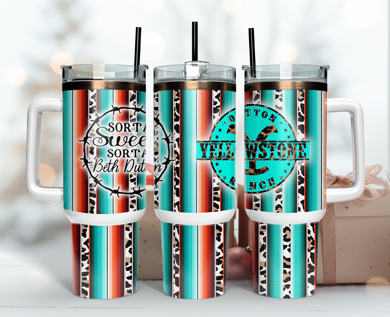 Yellowstone Tumbler Wrap 40oz , 40oz Tumbler Sublimation Png , Tumbler Wrap 07