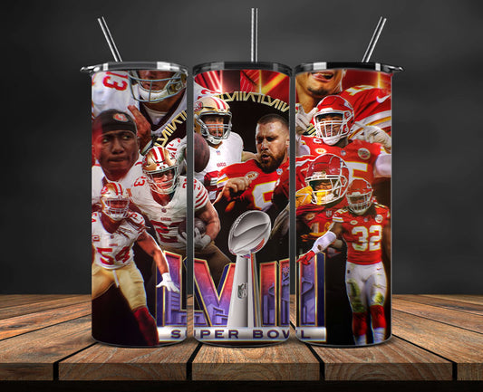 Kansas City Chiefs Vs San Francisco 49ers Super Bowl Tumbler Png, Super Bowl 2024 Tumbler Wrap 82