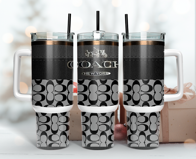 Coach Tumbler Wrap 40oz, Logo Fashion Tumbler Wrap 40oz, Tumbler 40oz Png 08