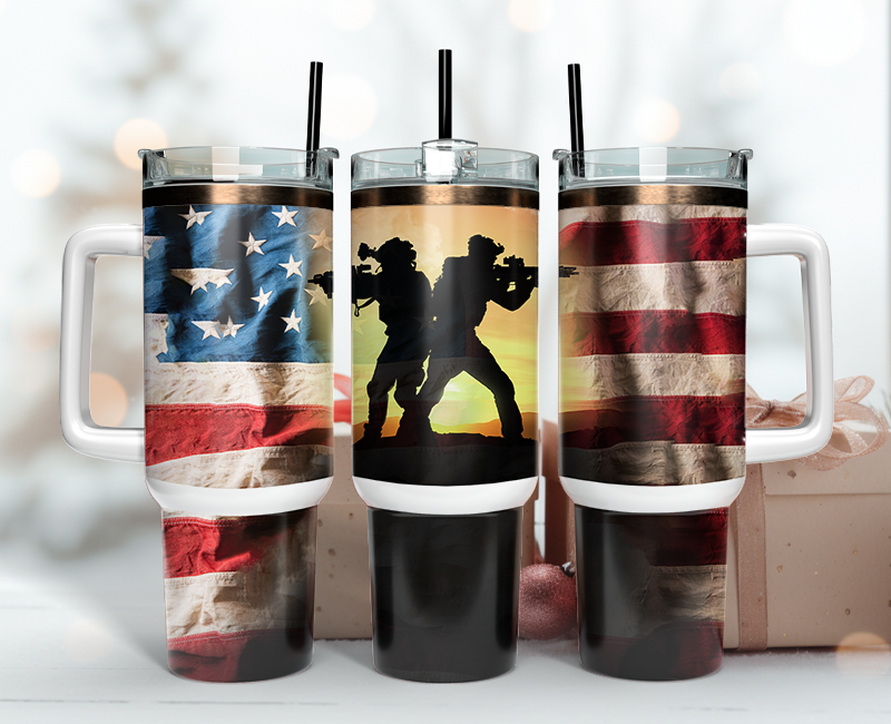 Veteran Tumbler Wrap 40oz , 40oz Tumbler Sublimation Png , Tumbler Wrap 08