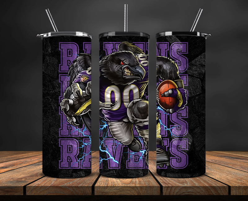 Baltimore Ravens Tumbler, Ravens Logo Tumbler,NFL Season 2023, Design 118