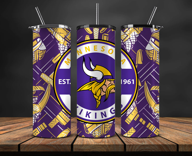 Minnesota Vikings Tumbler, Vikings Logo Tumbler,NFL Season 2023, Design 184