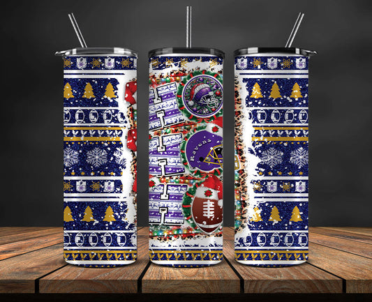 Baltimore Ravens Christmas Ho Ho Ho Tumbler Wrap,  NFL Patterns Christmas Png 18