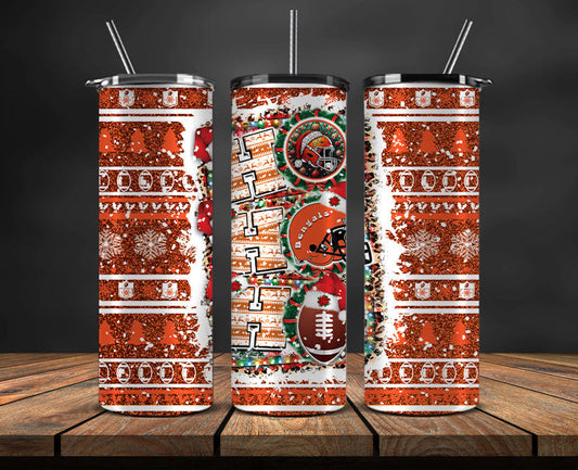 Cincinnati Bengals Christmas Ho Ho Ho Tumbler Wrap,  NFL Patterns Christmas Png 32