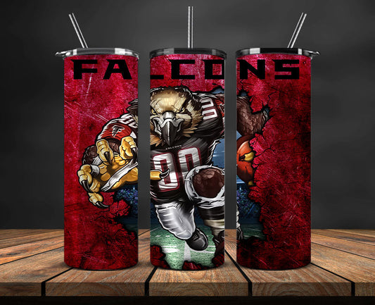 Falcons Football Png, Football Tumbler Wrap 34