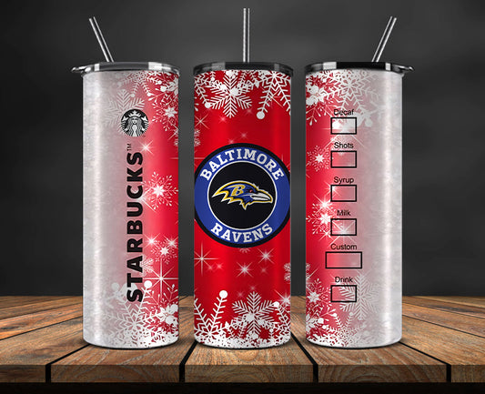 Baltimore Ravens Christmas Tumbler Png,NFL Merry Christmas Png, NFL Christmas Tumbler Wrap 35