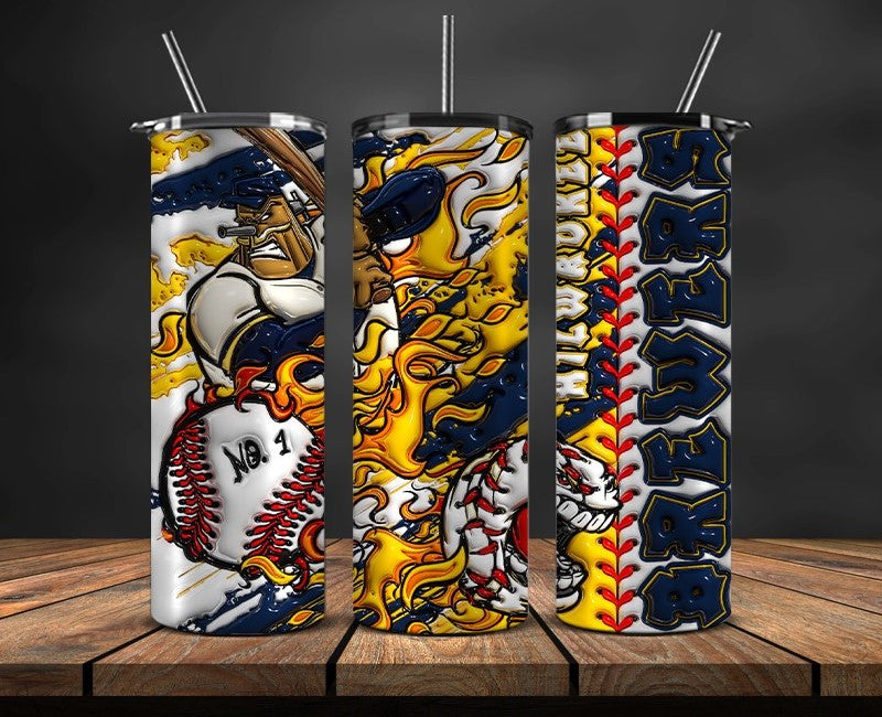 Milwaukee Brewers Tumbler Wrap, Mlb Tumbler  Mlb Logo Tumbler Png 46