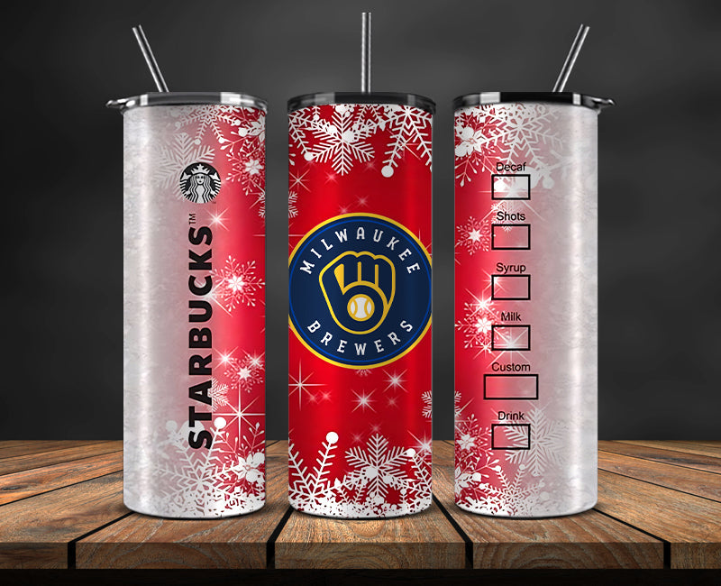 Milwaukee Brewers Png,Christmas MLB Tumbler Png , MLB Christmas Tumbler Wrap 49