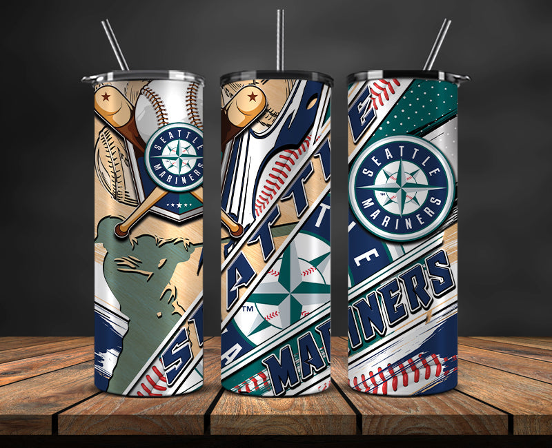 Seattle Mariners Tumbler Wrap, Mlb Tumbler  Mlb Logo Tumbler Png 08