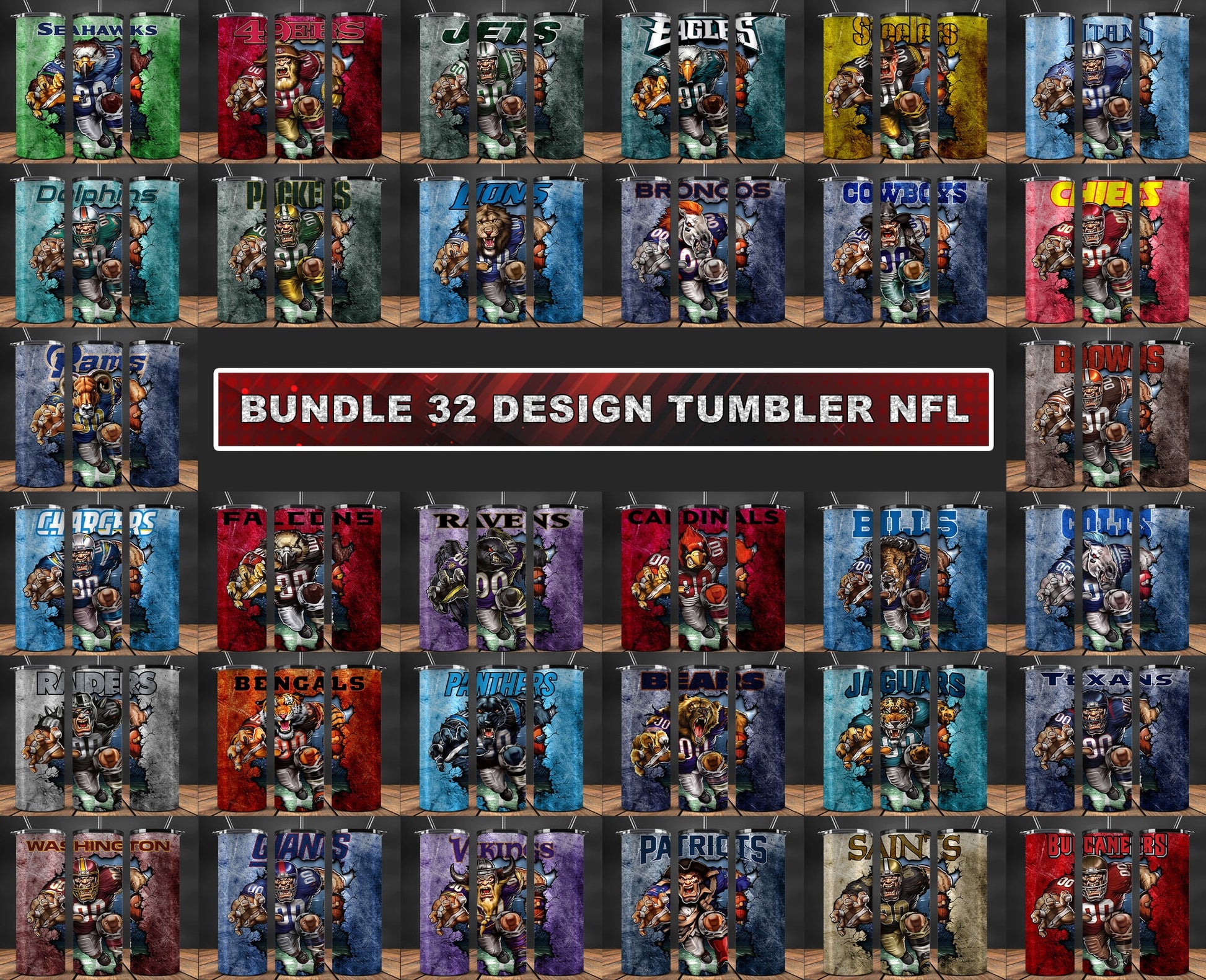 Vikings Tumbler Wrap , Football Tumbler Png ,32 Team Sport16 – Bundlepng